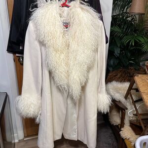 Marvin Richards Wool, Cashmere, Mongolian sheepskin coat